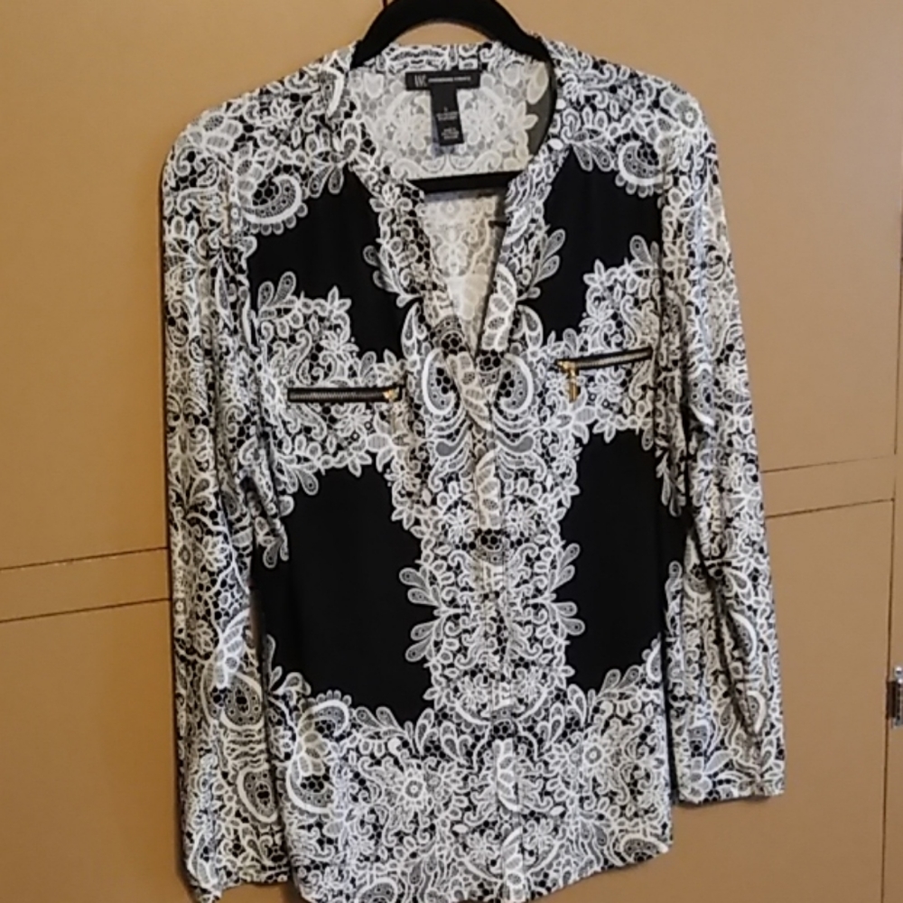 INC Long Sleeve 1/4 Zip blouse